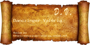 Danczinger Valéria névjegykártya
